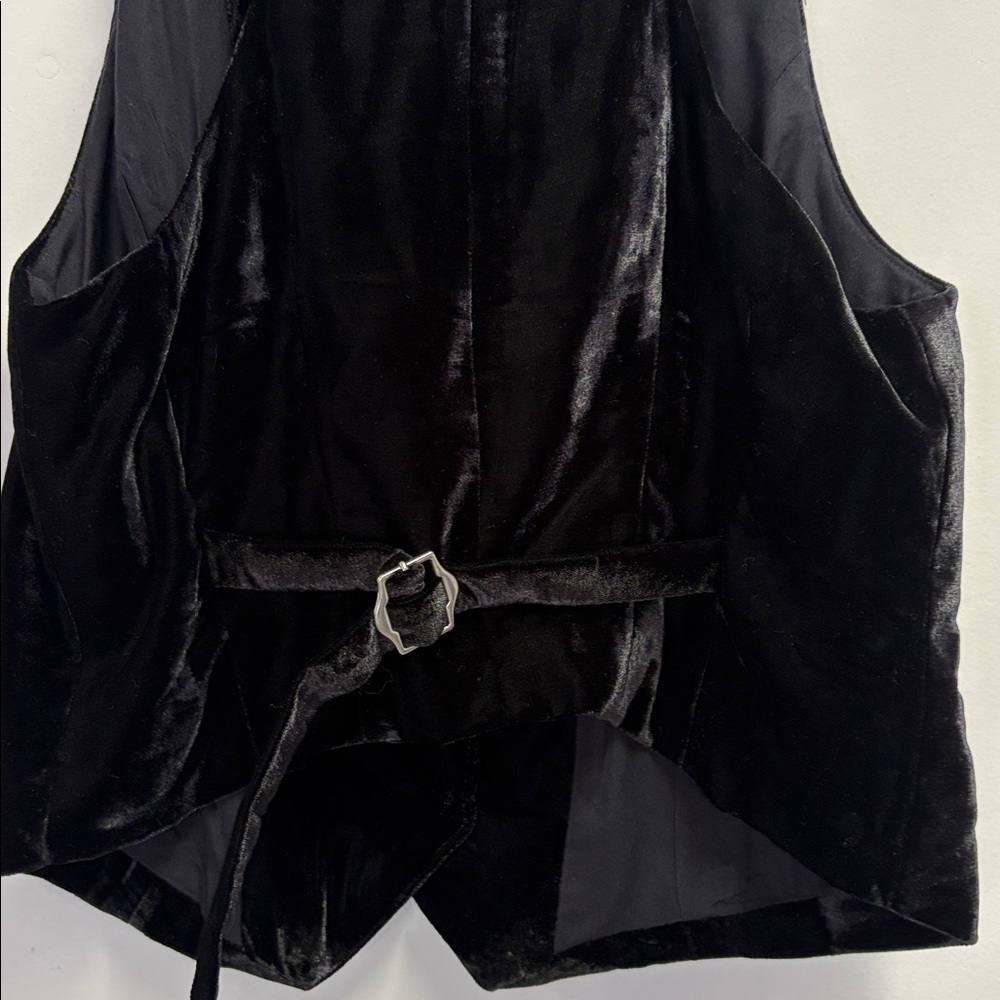 Free People Libby Velvet Cropped Button Vest Size Large NWOT - Picture 8 of 8